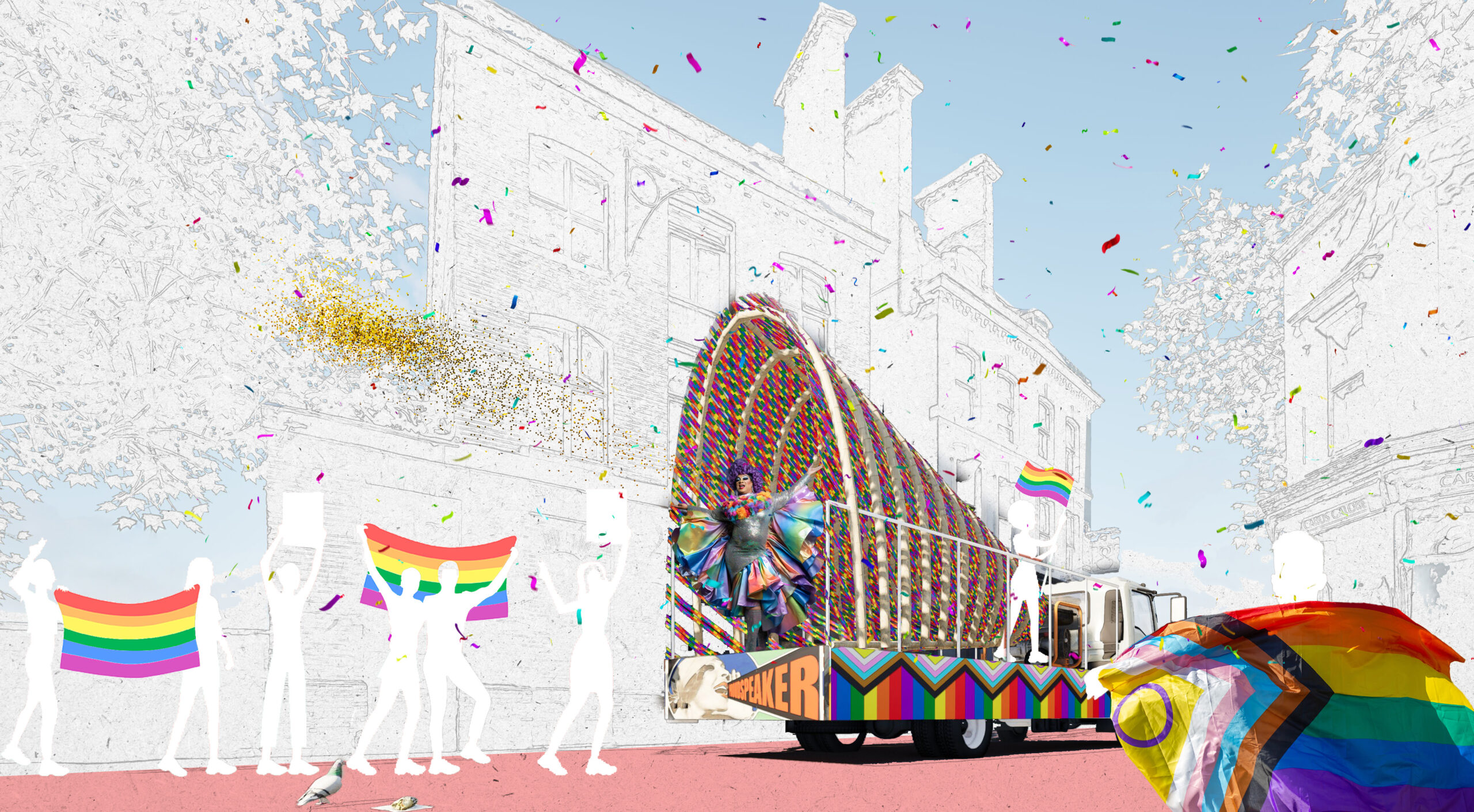 Eastern City BID Proud to Support ‘Proudspeaker’ by ooo office – Winner of the 2025 Pride Float Competition