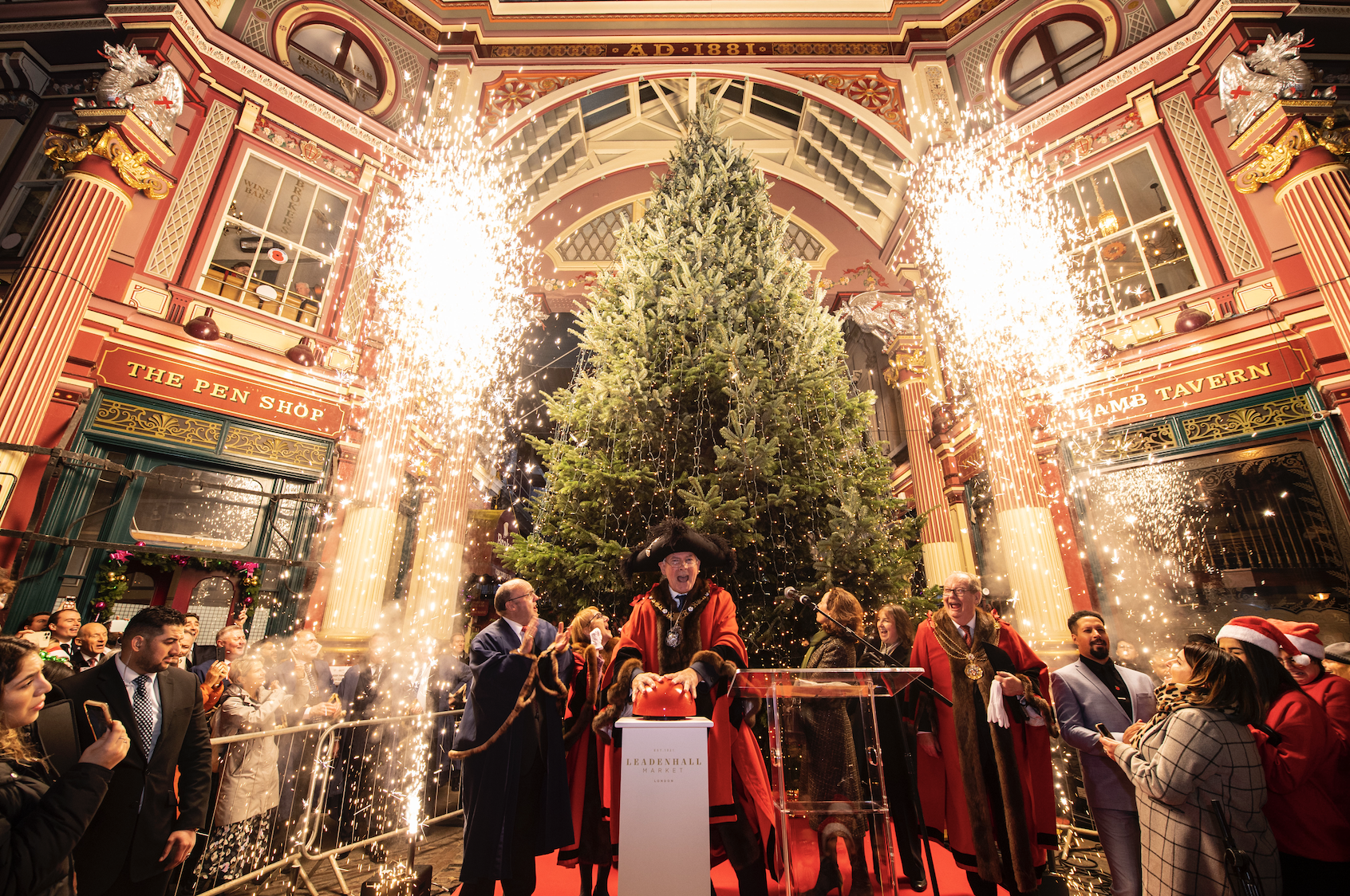 Christmas Lights Switch On 2025 at Leadenhall Market